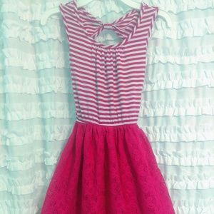 Pink striped summer dress